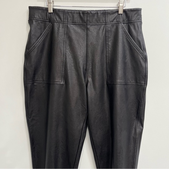 SPANX Leather Like Joggers Black Faux Vegan Size XL - Picture 4 of 15